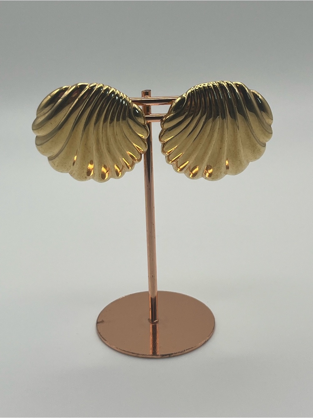 Napier Gold Tone Shell-Shaped Pierced Earrings